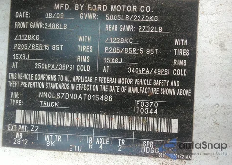 2010 Ford Transit Connect Xlt z USA, uszkodzony, nr VIN NM0LS7DN0AT015486